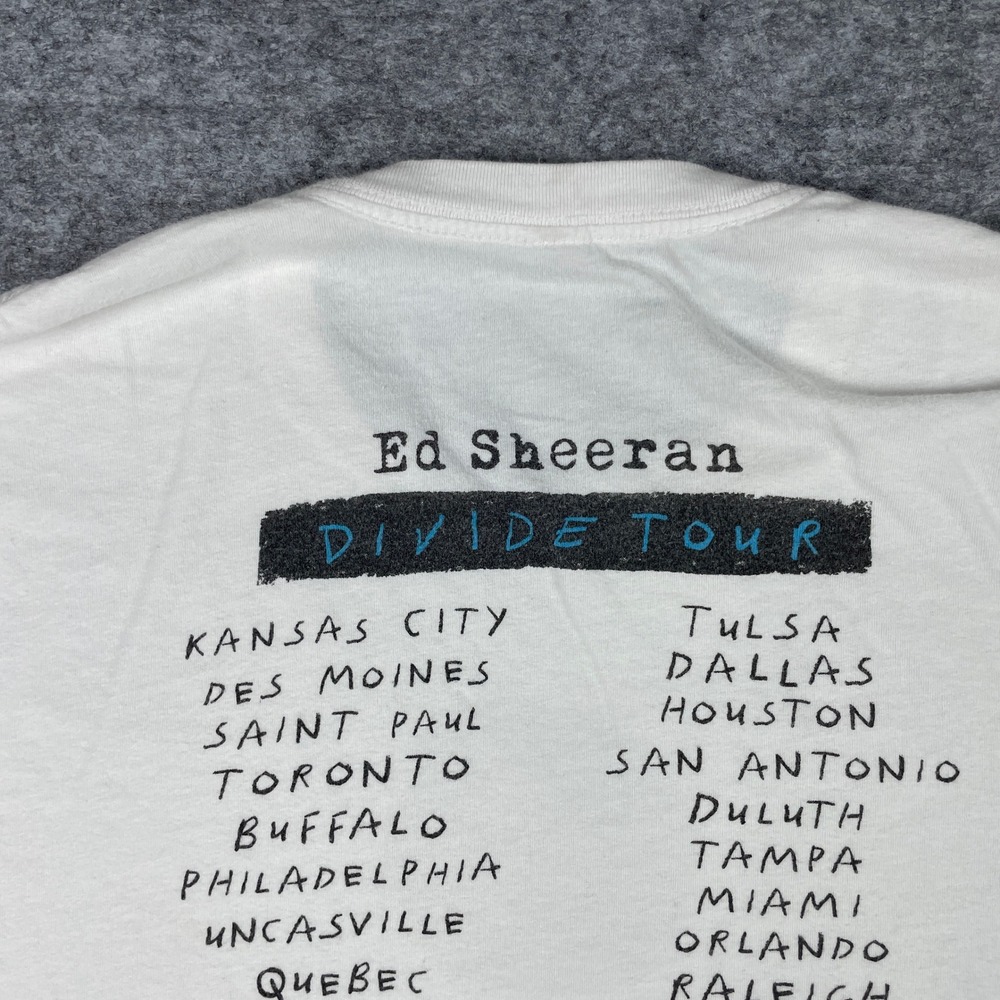 Ed Sheeran T Shirt Mens M White Divide Tour 2017 North America Concert Merch - Picture 14 of 15